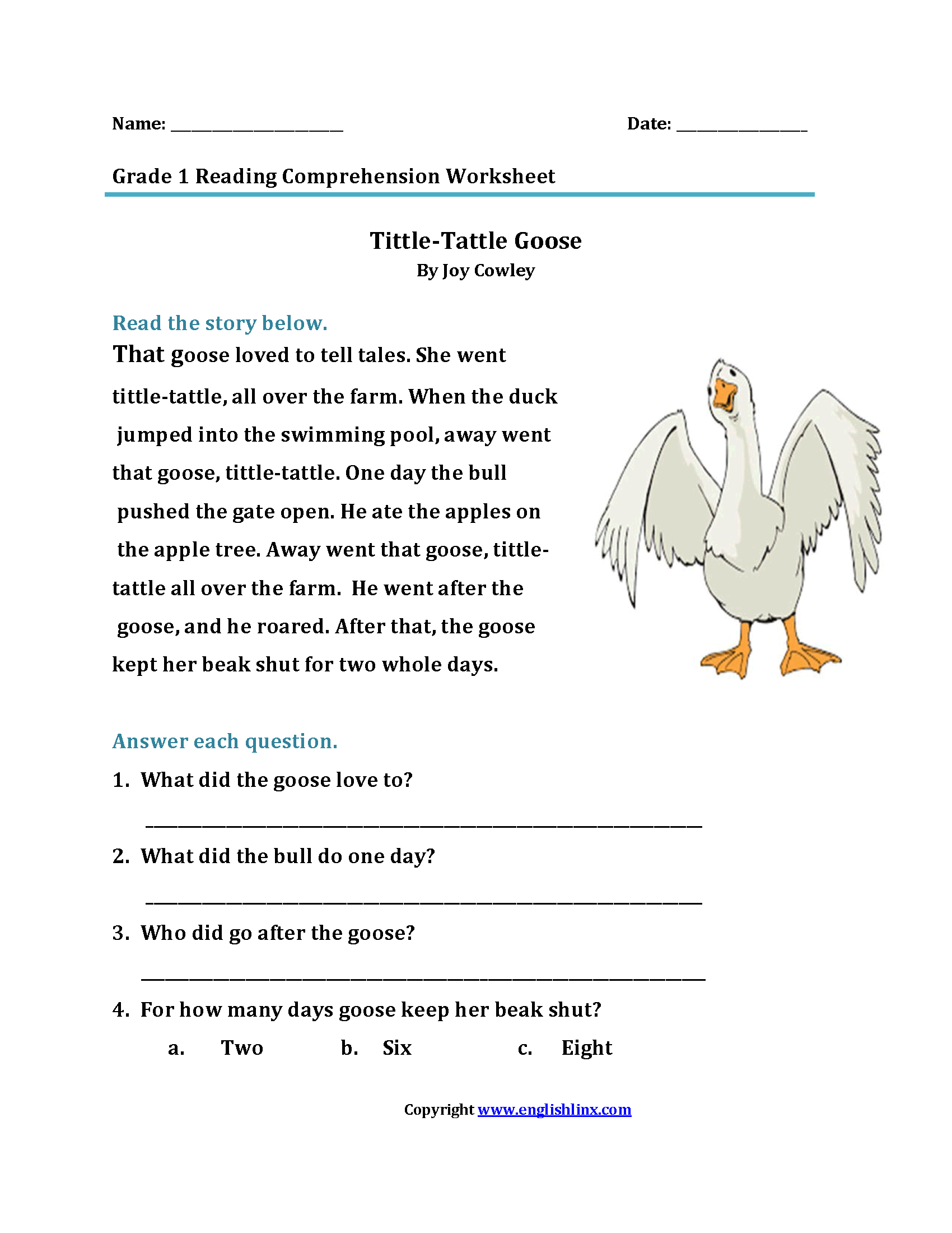 Reading Worksheets  First Grade Reading Worksheets Intended For 1St Grade Reading Comprehension Worksheets Pdf