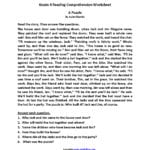 Reading Worksheets  Fourth Grade Reading Worksheets In Reading Comprehension Worksheets 4Th Grade Common Core