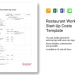 Restaurant Worksheet Startup Costs Template In Word Excel Apple Or Business Start Up Costs Worksheet
