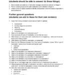 Revision Worksheet  Medication Management  Ncs2101 Adult Health Pertaining To Medication Management Worksheet