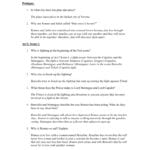 Romeo And Juliet Study Guide Act I  Answers For Romeo And Juliet Worksheets Act 1