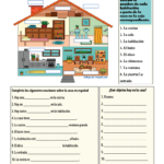 Rooms And Parts Of The House In Spanish Pdf Worksheet For Basic Spanish Worksheets Pdf