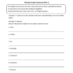 Sentences Worksheets  Complex Sentences Worksheets Throughout Simple Compound And Complex Sentences Worksheet Pdf