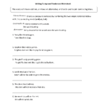 Sentences Worksheets  Compound Sentences Worksheets Regarding Writing Sentences Worksheets Pdf