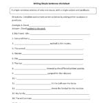 Sentences Worksheets  Simple Sentences Worksheets Intended For Writing Sentences Worksheets