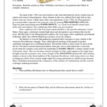 Shay's Rebellion Worksheet In Articles Of Confederation Worksheet Middle School