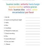 Shocking Basic Spanish Words Printable Word List Of Common Most As Well As Spanish For Beginners Worksheets