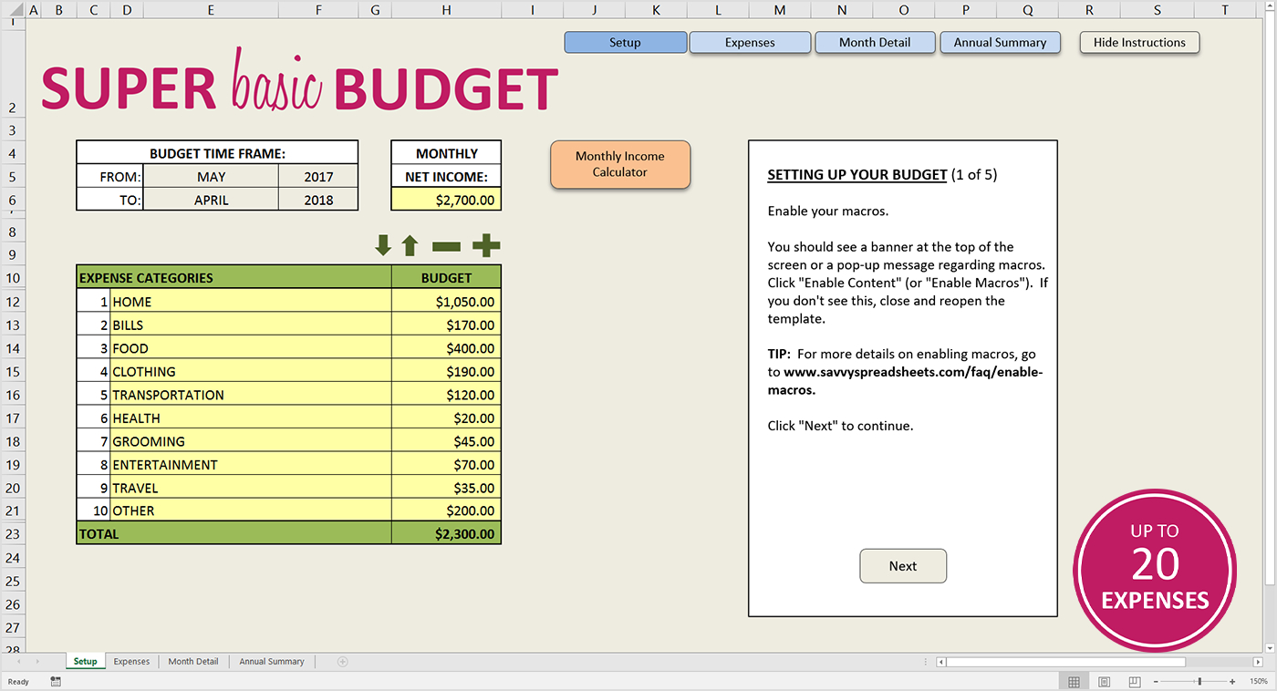 Simple Home Budget Spreadsheet Easy Excel Ate Savvy Spreadsheets For Easy Budget Worksheet