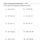 Simple Order Of Operations Worksheet  Free Printable Educational Together With 7Th Grade Order Of Operations Worksheet Pdf