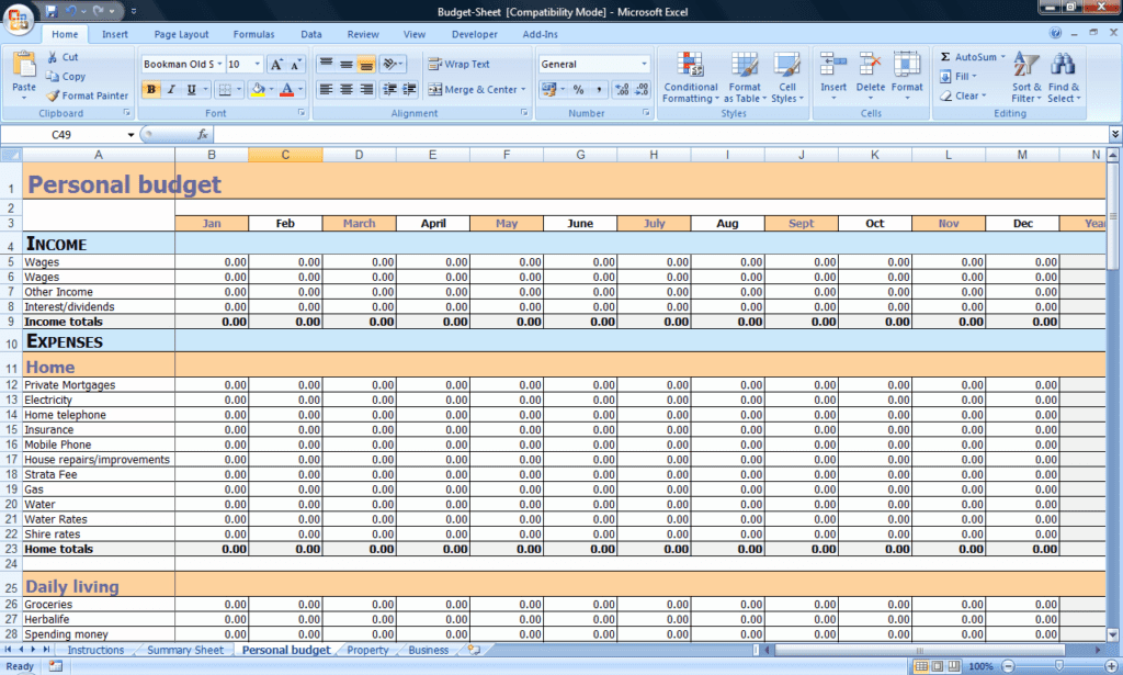 Financial Worksheet Usmc — excelguider.com