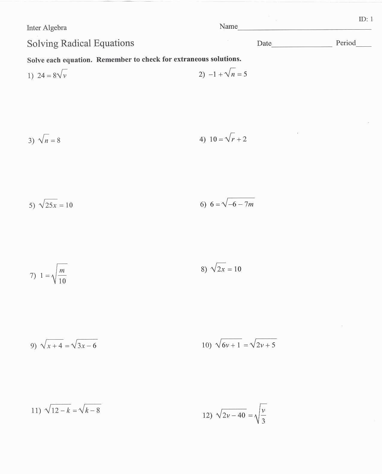 Simplifying Radical Expressions Worksheet  Briefencounters Throughout Multiplying Radical Expressions Worksheet Answers