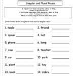 Singular And Plural Nouns Worksheets With Regard To Noun Verb Sentences Worksheets