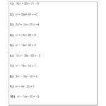 Solve Quadratic Equationscompeting The Square Worksheets Intended For Using The Quadratic Formula Worksheet Answers
