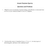 Solved Atomic Emission Spectra Questions And Problems 1 Also Atomic Spectra Worksheet Answers