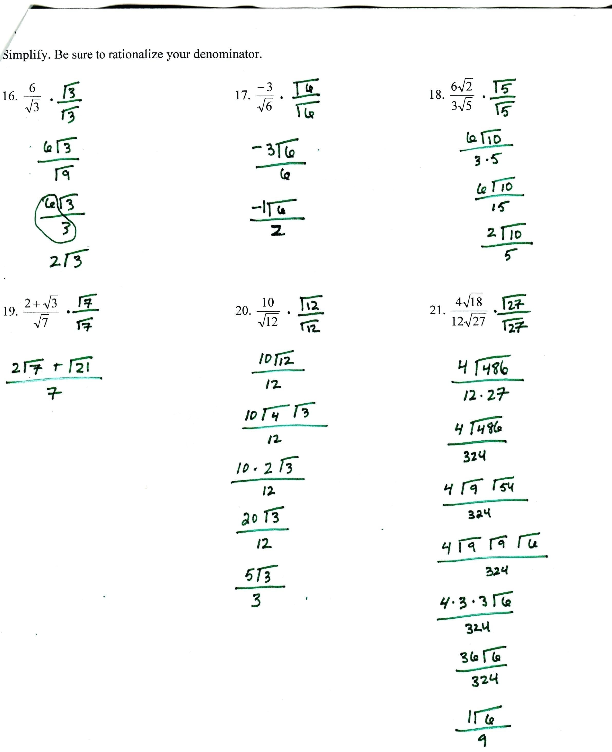 Solving Exponential Equations Algebraically Math Algebra 2 Worksheet In Algebra 2 Worksheets With Answer Key