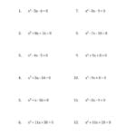 Solving Quadratic Equations For X With 'a' Coefficients Of 1 Intended For Solving Quadratic Inequalities Worksheet