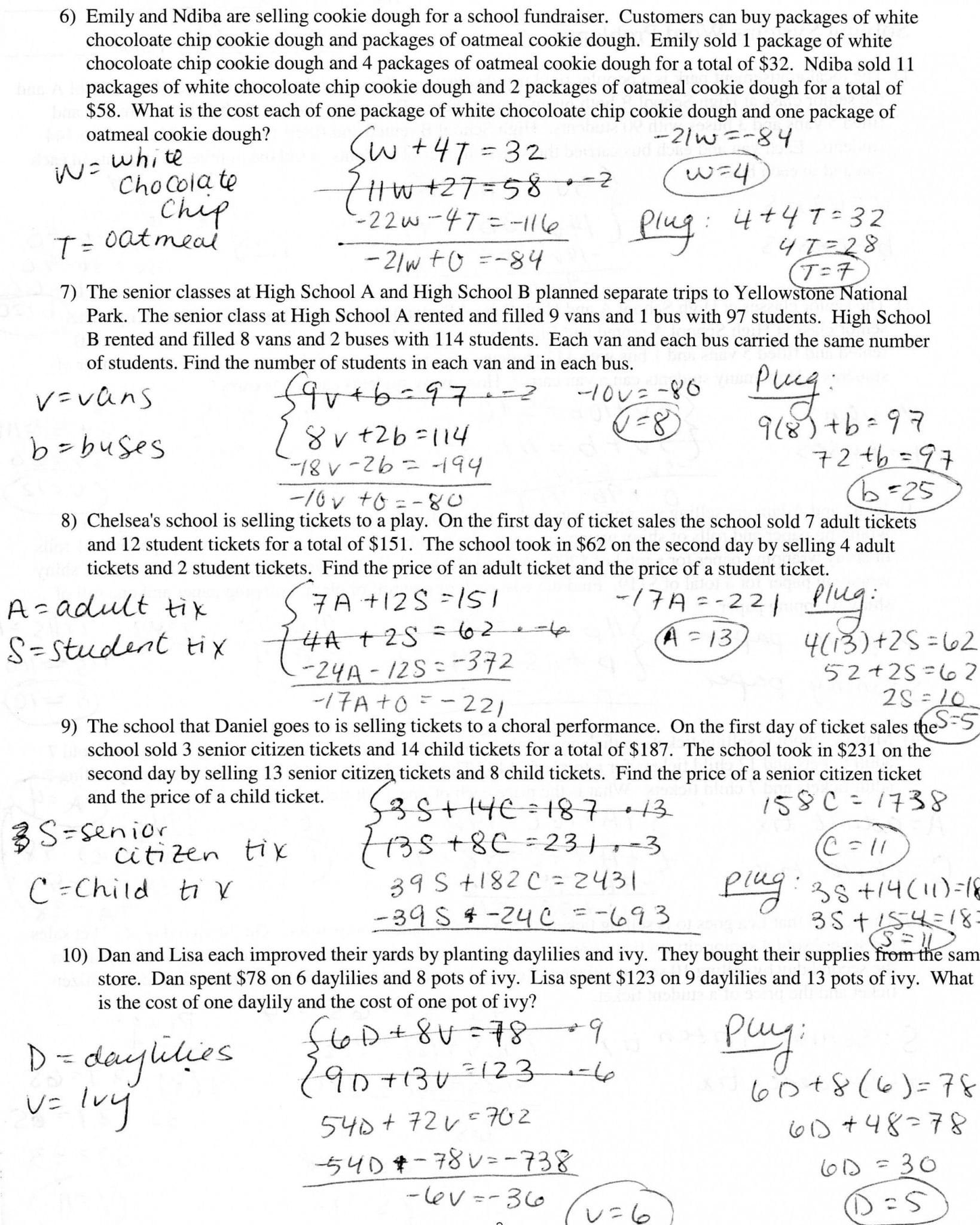 Solving Systems Of Equationssubstitution Worksheet Pdf Regarding Solving Systems Of Equations By Substitution Word Problems Worksheet