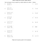 Solving Systems Of Equationssubstitution Worksheet Steps For Solving Systems Of Linear Equations By Substitution Worksheet