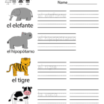 Spanish Learning Worksheet  Free Kindergarten Learning Worksheet For Spanish Worksheets For Beginners Pdf