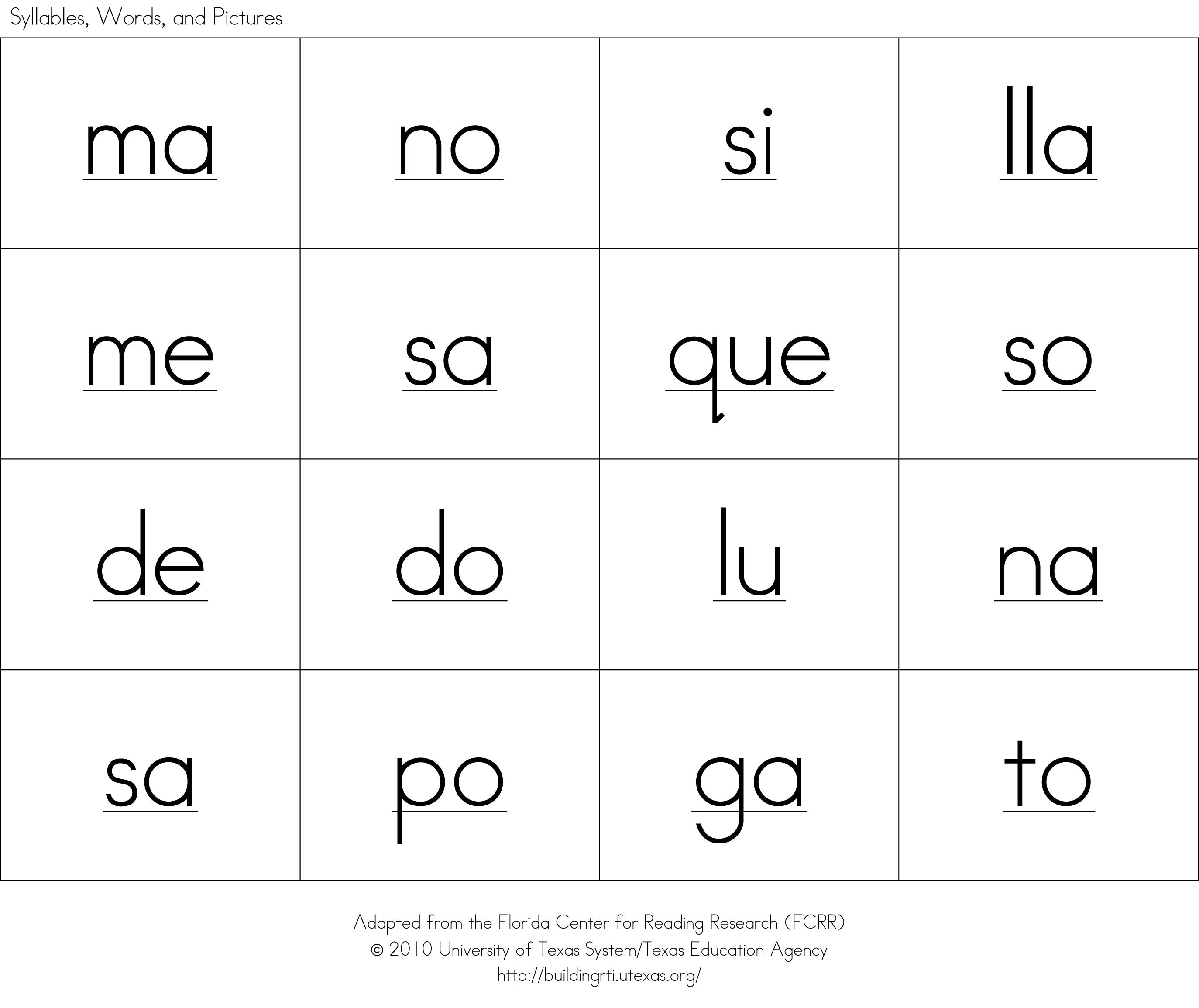Spanish Phonics Word Study  Fluency Lessons  Materials Within Spanish Phonics Worksheets