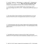 Specific Heat Worksheet And Calculating Specific Heat Worksheet Answers