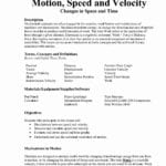 Speed Velocity And Acceleration Worksheet  Briefencounters In Speed And Acceleration Worksheet Answers