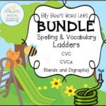 Spelling And Vocabulary Word Ladder Bundle Cvc Cvce Blends For Word Ladder Worksheets For Middle School