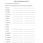 Spelling Worksheets  Fifth Grade Spelling Worksheets With Regard To 3Rd Grade Spelling Worksheets