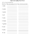 Spelling Worksheets  Third Grade Spelling Worksheets With Regard To 3Rd Grade Spelling Worksheets