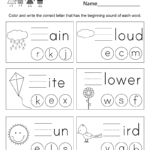 Spring Spelling Worksheet  Free Kindergarten Seasonal Worksheet For Within Spelling Color Words Worksheet