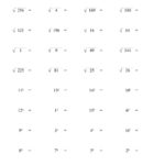 Squares And Square Roots A With Regard To Square Root Equations Worksheet