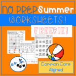 Summer Activities No Prep Summer Worksheets With A Freebie Along With Summer School Worksheets For Kindergarten