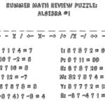 Summer Math Review Puzzle Algebra I 1  Stick Figure Physics Tutorials And Algebra Puzzles Worksheets