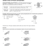 Surface Areas Of Prisms And Cylinders For Surface Area Of Prisms And Cylinders Worksheet Answers