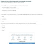 Suspense Story Comprehension Questions  Worksheet  Study Or Comprehension Worksheets With Questions
