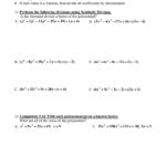 Synthetic Division Worksheetdon Or Dividing Polynomials Long And Synthetic Division Worksheet Answers
