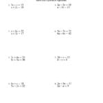 Systems Of Linear Equations  Two Variables A Regarding Linear Equations Worksheet
