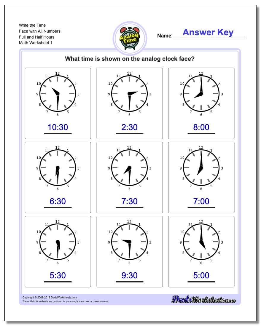 Telling Analog Time With Telling Time Worksheets 1St Grade