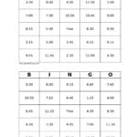 Telling Time Bingo From The Teacher's Guide Regarding Spanish Clock Worksheet Answers