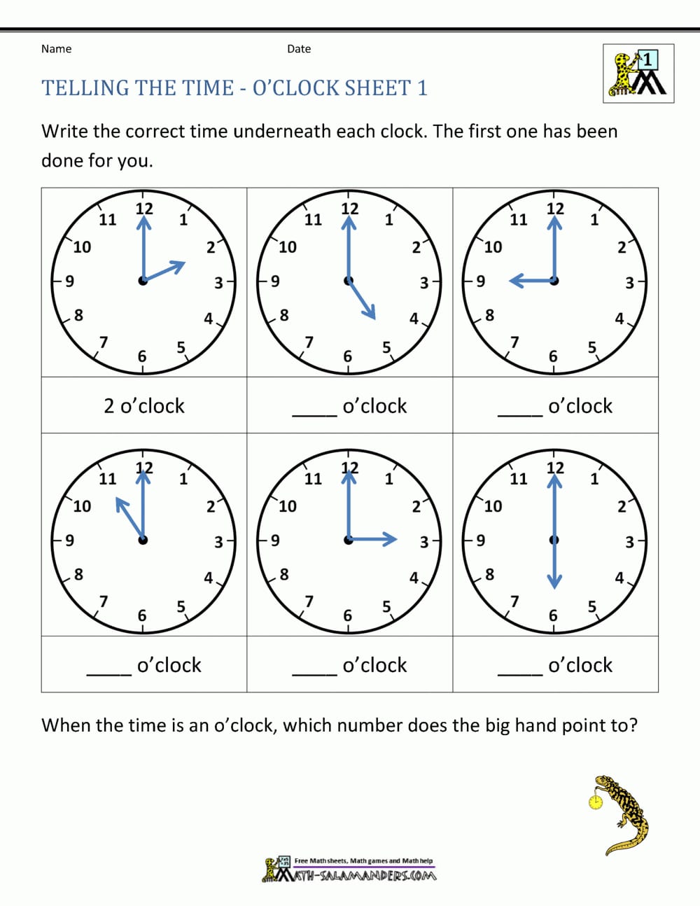 Telling Time Worksheets  O'clock And Half Past Also Telling Time Worksheets 1St Grade