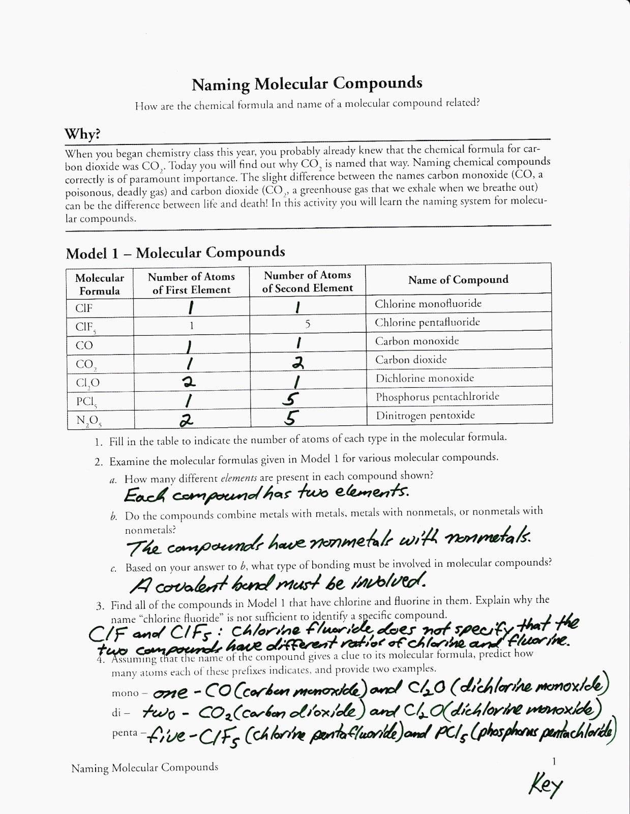 Ternary Ionic Compounds Worksheet  Briefencounters With Ternary Ionic Compounds Worksheet