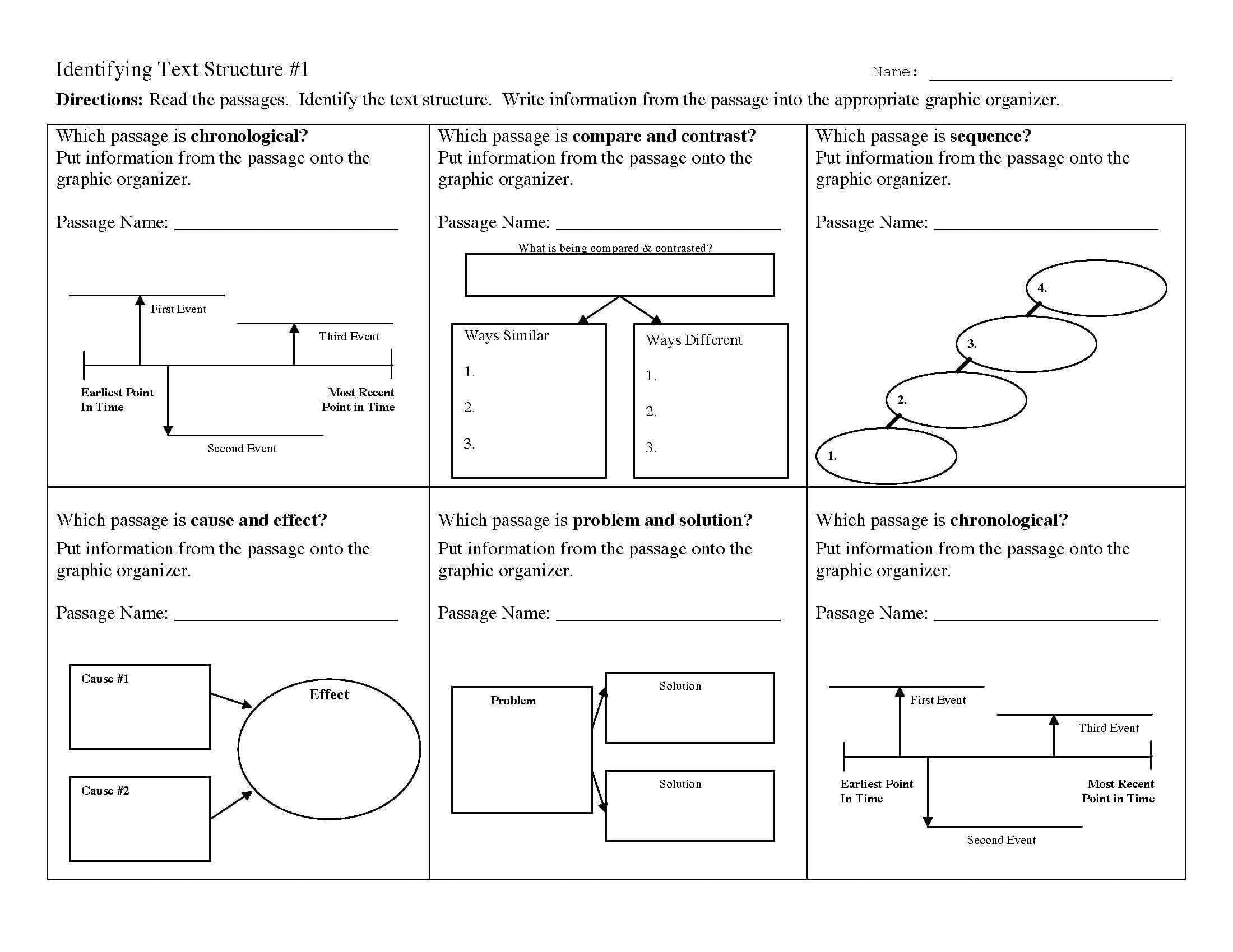 Identifying Text Structure Worksheets Excelguider