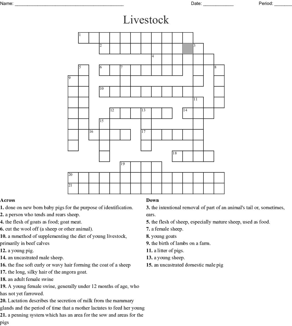 The Livestock Industry Word Search  Wordmint With The Livestock Industry Worksheet Answers