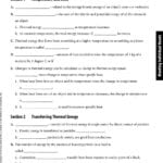 Thermal Energy Chapter Resources Includes Glencoe Science Intended For Energy Note Taking Worksheet Answers