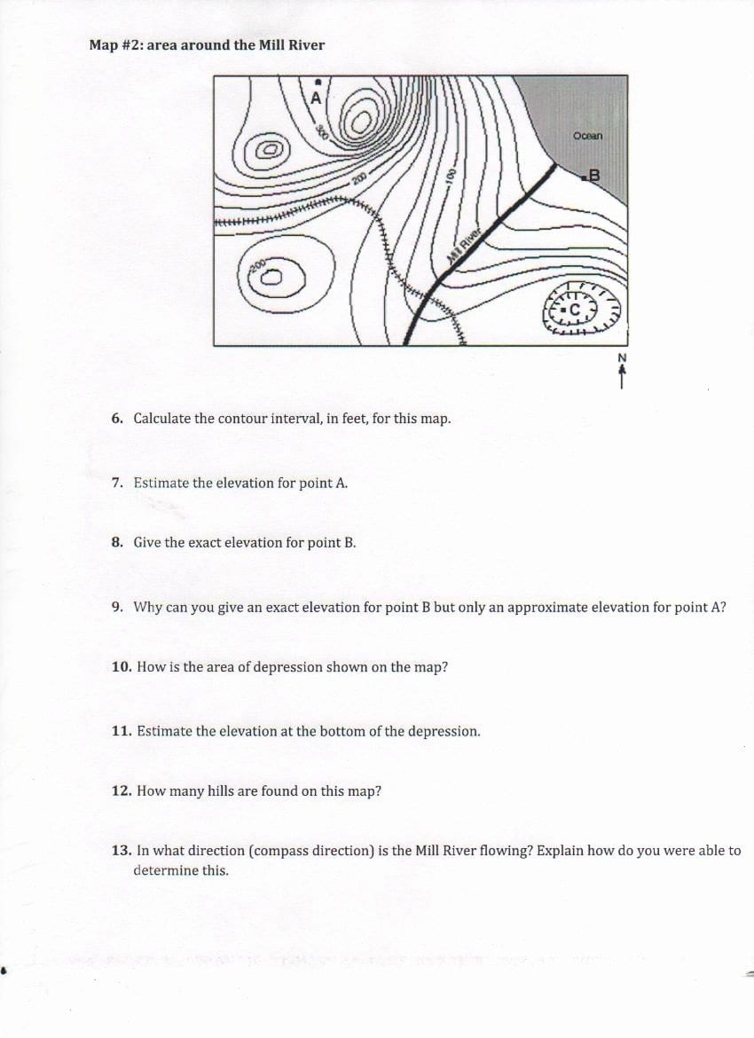 Topographic Map Worksheets 3 Topographic Map Worksheet  Ageorgio In Topographic Map Worksheet