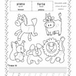 Trace And Color Worksheets For Beginners  Piano Vs Forte Worksheet Or Beginner Piano Worksheets