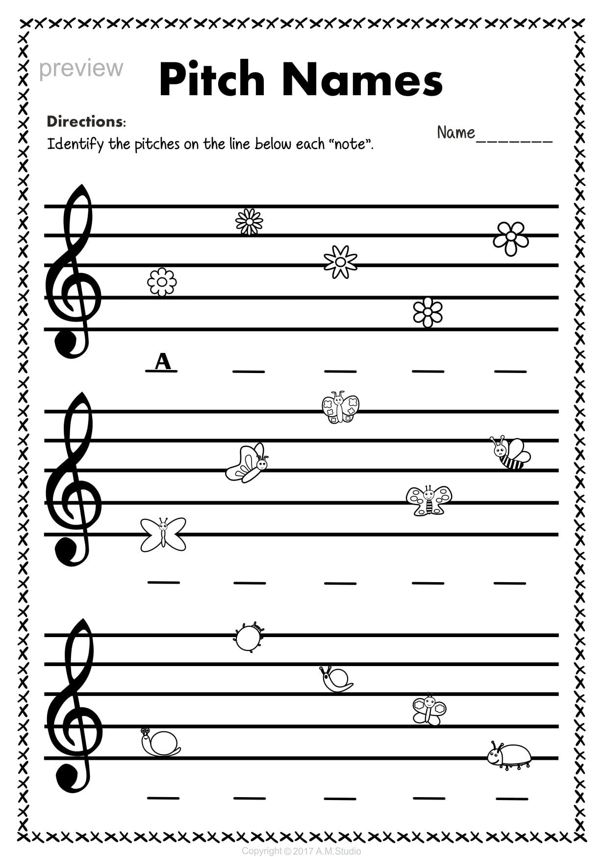 Treble Clef Note Naming Worksheets For Spring5  Anastasiya Regarding Treble Clef Worksheets
