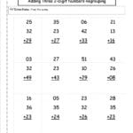 Two Digit Addition Worksheets Together With Printable 2 Digit Addition Worksheets