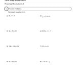 Two Step Equations Worksheet  Mathcation As Well As Two Step Equations Worksheet Answers
