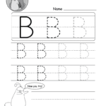 Uppercase Letter B Tracing Worksheet  Doozy Moo In Letter B Worksheets